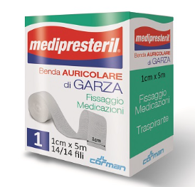 BENDA AURICOLARE GARZA MEDIPRESTERIL 12/8 FU M5X1CM 14/14 FILI