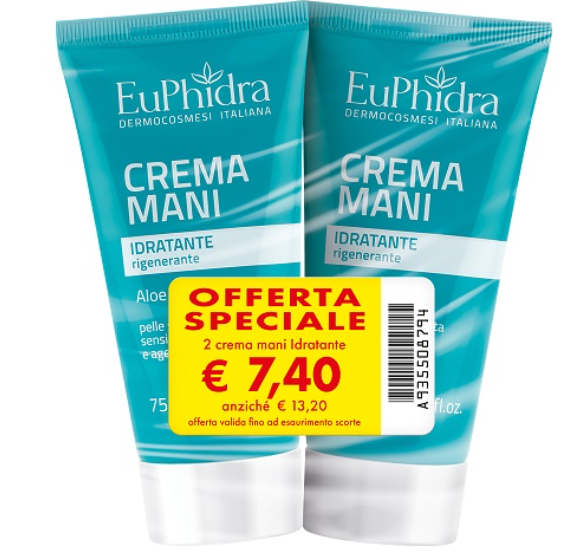 EUPHIDRA ABBINATA CREMA MANI IDRATANTE TERMOFORMATI 2 PEZZI