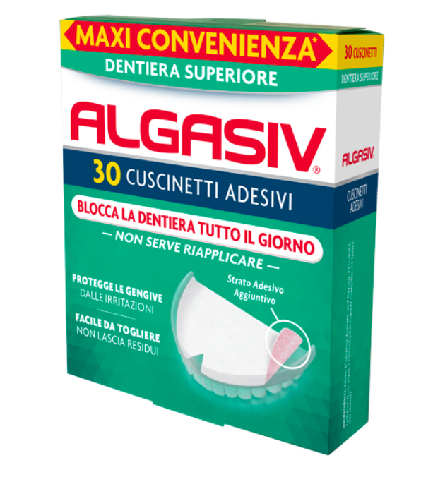 ALGASIV ADESIVO PER PROTESI DENTARIA SUPERIORE 30 PEZZI