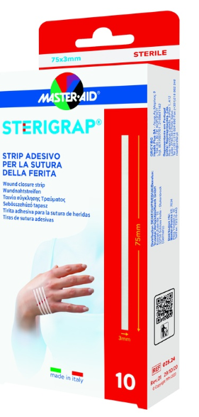 MASTER-AID STERIGRAP STRIP ADESIVO SUTURA FERITE 75X3 MM 10 PEZZI
