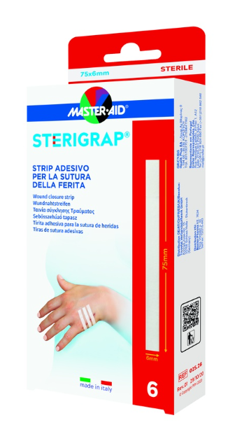 MASTER-AID STERIGRAP STRIP ADESIVO SUTURA FERITE 75X6 MM 6 PEZZI