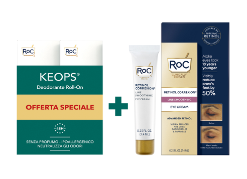 ROC KEOPS DEODORANTE ROLL-ON 48H BIPACK 30 ML + CORREXION LINE SMOOTHI