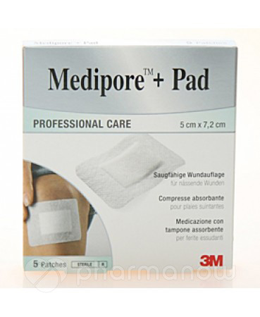 MEDIPORE+PAD MED 5X7,2CM 5PZ