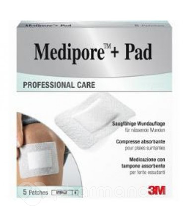 MEDIPORE+PAD MED 10X10CM 5PZ